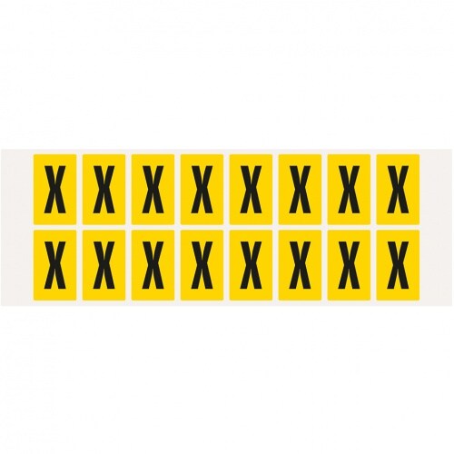 Aufkleber I Buchstabe X, gelb/schwarz, Folie, Schrifthöhe 25mm, 22x36mm, 320 Stück/Packung Image