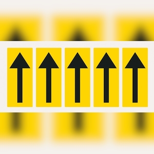 Aufkleber I Pfeil, gelb/schwarz, Folie, Schrifthöhe 75mm, 38x88mm, 100 Stück/VE Image