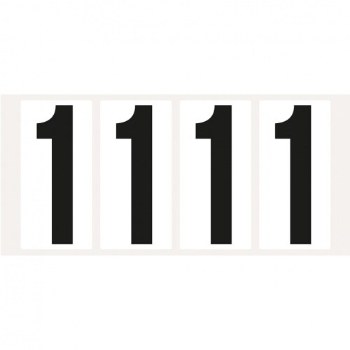 Aufkleber I Ziffer 1, weiß/schwarz, Folie, Schrifthöhe 95mm, 47x98mm, 80 Stück/Packung Image