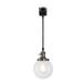 FSLiving J-Type Pendant Lighting Vintage Industrial Pendant Light Fixture with 5.9 Handmade Globe Clear Shade Brushed Steel Socket - 1 Pack