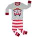 Elowel Fire Truck 2-Piece Pajama Set 100% Cotton (Baby Little & Big Boys)