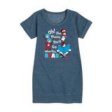 Dr. Seuss - Oh Places Youll Go When You Read - Toddler And Youth Girls Fleece Dress