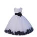 Ekidsbridal White Tulle Rose Petals Formal Flower Girl Dresses Junior Pageant Birthday Party Pretty Princess Ballroom Gown 302S 8