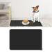 Non-Stick Pet Food Mat Waterproof Silicone Cat Dog Bowl Mat Small Dog Feeding Mat for Small Pet - Black (18.5 Inch x 11.5 Inch)