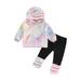 LWXQWDS Toddler Baby Girl 2Pcs Clothes Tie Dye Hoodie Long Sleeve Sweatshirt Top Long Pants Tracksuit Outfits Pink 4-5 Years