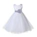 Ekidsbridal White Tulle Rattail Edge Flower Girl Dress Pretty Princess Formal Evening Elegant Mini Bridal Gown for Wedding 829S 8