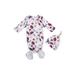 Canrulo Baby s Sleeping Bag Floral Cartoon Print Sleeping Pocket Round Hat Purple 0-3 Months