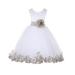 Ekidsbridal White Tulle Rose Petals Formal Flower Girl Dresses Junior Pageant Birthday Party Pretty Princess Ballroom Gown 302S 2