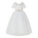 Ekidsbridal Ivory Floral Lace Tulle Flower Girl Dresses Wedding Reception Mini Bridal Gown for Toddlers LG2R7 10