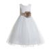 Ekidsbridal Ivory Floral Lace Heart Cutout Formal Flower Girl Dress Pretty Princess Wedding Tulle Mini Bridal Gown 172T 12