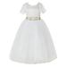 Ekidsbridal Ivory Floral Lace Tulle Flower Girl Dresses Wedding Reception Mini Bridal Gown for Toddlers LG2R7 12