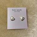 Kate Spade Jewelry | Kate Spade Heritage Spade Heart Statement Earrings In White | Color: Gold/White | Size: Os