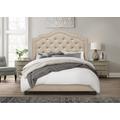 Della Diamond-shaped Button Tufted Upholstered Full Panel Bed in Beige - CasePiece USA C80068-321