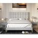 Reyna Queen Upholstered Crystal Tufted Panel Bed in Grey - CasePiece USA C80099-511