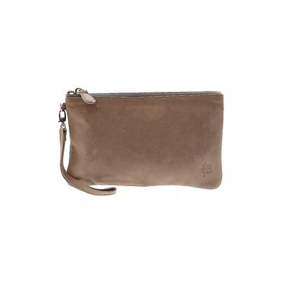 Handbag Butler Leather Wristlet: Pebbled Gray Print Bags