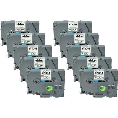 10x Schriftband-Kassette kompatibel mit Brother gl H105, 100, 200, H100 Etiketten-Drucker 12mm Image