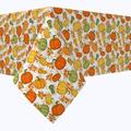 East Urban Home Rectangular Tablecloth, 100% Cotton, 60" x 120", Bold Autumn Pumpkins Cotton in Gray/Green/Orange | 120 W x 60 D in | Wayfair
