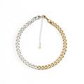 Invicta Mayamar Women's 10mm Cuban Link Chain Necklace 24K Gold Silver Plated 15" + 3" Ext (MM-00154)