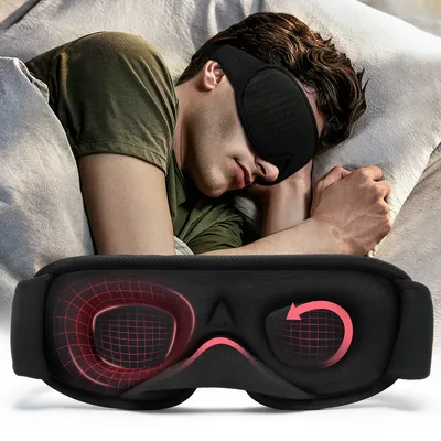 Masque de sommeil 3D cache-yeux occultant pour aide au sommeil pour voyage repos nocturne
