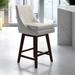 Joss & Main Zahara Swivel Counter Stool Wood/Upholstered in Gray/Brown | 38.5 H x 18.5 W x 22 D in | Wayfair FCE909EF3507484CA357924D2D2DDAA2