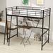 Sulien Twin Metal Loft Loft Bed w/ Built-in-Desk w/ Shelves by Mason & Marbles in Black | 71 H x 57 W x 77 D in | Wayfair