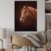 Gracie Oaks Portrait Of Horse w/ White Nose II - Farmhouse Wood Wall Art Décor - Natural Pine Wood Metal in Brown | 32 H x 16 W x 1 D in | Wayfair