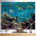 Highland Dunes Underwater Coral Reef and FisherUnderwater Coral Reef And Fisher - Traditional Wall Art Décor - Natural Pine | Wayfair