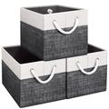 Longshore Tides Foldable Storage Basket Fabric in Gray/White | 10 H x 15 W x 9.5 D in | Wayfair 4FEB012B739A4806B7BD8372DB4C5412