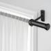 Lark Manor™ Aresha 1" Diameter Adjustable Length Single Curtain Rod w/ Brackets, Wood in Black | 2 H x 48 W x 4.53 D in | Wayfair