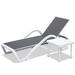 Latitude Run® Patio Chaise Lounge Outdoor Aluminum Polypropylene Chair w/ Adjustable Backrest, For Beach Metal in White | Wayfair