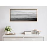 Millwood Pines Sylvie Misty Mountains BW Framed Canvas by Crystal Lynn Collins Metal in Black/White | 18 H x 40 W x 1.6 D in | Wayfair
