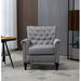 Armchair - Darby Home Co Snowcreek 30.7" W Tufted Armchair Linen/Fabric in Gray | 34.05 H x 30.7 W x 29.92 D in | Wayfair