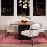 Lily 95-inch Rectangular Reclaimed Oak & Iron Double Pedestal Dining Table