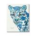 Stupell Industries Clouded Leopard Collaged Blue Patterns Wildlife Animal Painting Gallery Wrapped Canvas Print Wall Art Design by Lisa Morales