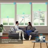 Keego Motorized Shade Remote Control App Control Voice Control Silent Rechargeable Blackout Roller Blinds Auto Window Blinds Aquamarine 43.5 w x 56 h