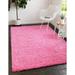 Rugs.com Solid Shag Collection Rug â€“ 8 x 10 Taffy Pink Shag Rug Perfect For Living Rooms Large Dining Rooms Open Floorplans