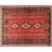 Ahgly Company Machine Washable Indoor Rectangle Traditional Rust Pink Area Rugs 3 x 5