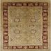 Ahgly Company Machine Washable Indoor Square Industrial Modern Metallic Gold G Area Rugs 8 Square