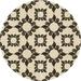 Ahgly Company Machine Washable Indoor Round Transitional Vanilla Gold Area Rugs 8 Round