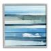 Stupell Industries Abstract Ocean Landscape Saturated Blue Striped Lines Painting Gray Framed Art Print Wall Art Design by Grace Popp