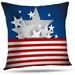 Queen s designer Pillowcover 16 x 16 Independence Day red and White Stripes Throw Pillow Cover Home Decorative Cushion Case Pillow Case Sofa Bed car Living Home with Hidden Zipper