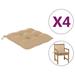 Anself 4 Piece Garden Chair Cushions Fabric Seat Pad Patio Chair Cushion Beige for Outdoor Furniture 19.7 x 19.7 x 2.8 Inches (L x W x T)