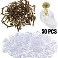 BAMILL 50 Pack Plastic Glass Panel Clips with Screws Cabinet Doors Retainer Clips Kit