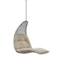 Ergode Landscape Outdoor Patio Hanging Chaise Lounge Outdoor Patio Swing Chair - Light Gray Beige