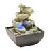 Desktop Rockery Waterfall Fountain 4 Tiers Illuminated Water Fountains Craft