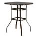 Hassch Wrought Iron Glass High Bar Table Patio Bar Table Brown