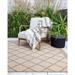 FH Home Flat Woven Outdoor Rug - Waterproof Easy to Clean Stain Resistant - Premium Polypropylene Yarn - Moroccan Geometric Lattice - Patio Porch Deck Balcony - Tunis - Sand - 5ft 4in x 7ft 6in