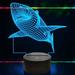 3D Shark Night Light 16 Color Changing Desk Lamp with Remote Control Kids Room Decor Festival Birthday Present