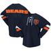 Women's Fanatics Branded Navy Chicago Bears Spirit Jersey Lace-Up V-Neck Long Sleeve T-Shirt