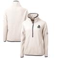 Women's Cutter & Buck White Utah State Aggies Cascade Eco Sherpa Fleece Half-Zip Pullover Jacket